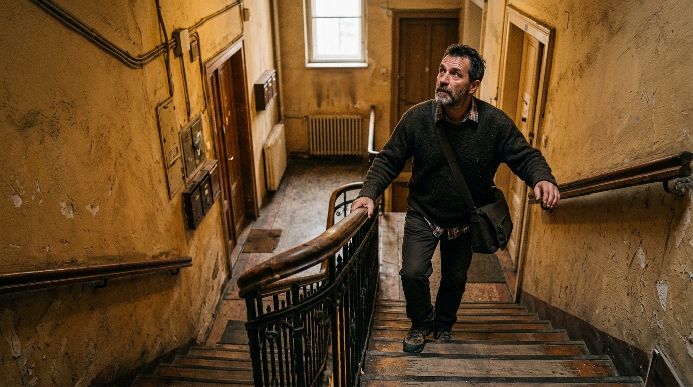 Lépcsőzés egy budapesti panelházban